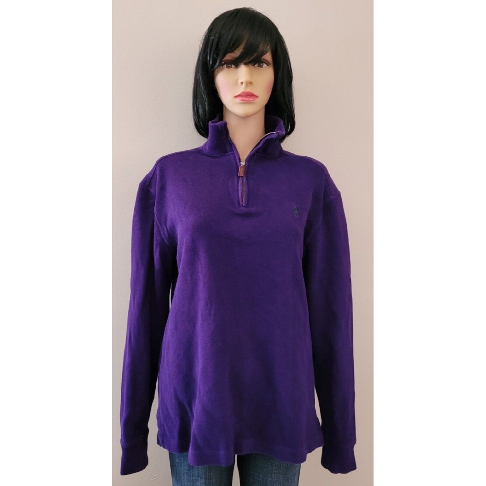 Womens Polo By Ralph Lauren Size Medium Purple Pullover Cardigan